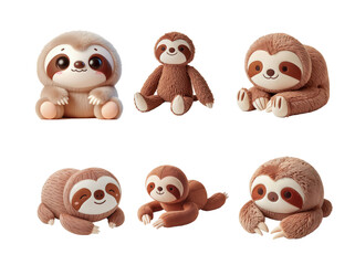 Plush sloth toys collection charming expressions