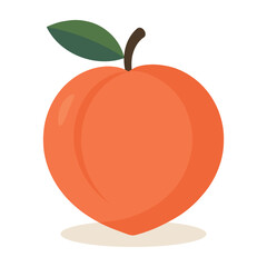 Peach Vector Illustration – Warm Organic Color Palette. Flat vector illustration of a juicy peach with soft shading and a natural warm color palette. 