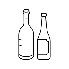 wine bottle icon, wine bottle line art - simple line art of wine bottle, perfect for wine bottle logos and icons