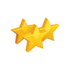 Obraz premium Customer Rating Three Stars for Service Satisfaction 