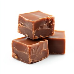 Delicious Creamy Chocolate Fudge Pieces Stacked on a Bright Background with Smooth Texture and Rich Color