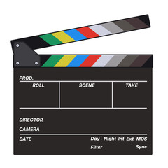 Colorful Movie Clapperboard Vector Illustration for Film and Video Production