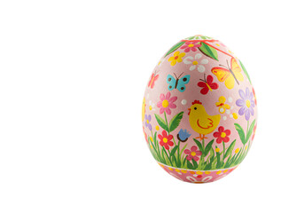 Adorable Easter Egg with Springtime Design transparent background
