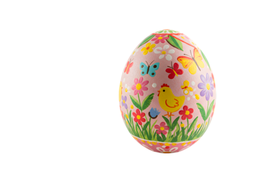 Adorable Easter Egg with Springtime Design transparent background - Powered by Adobe