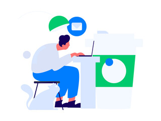 Home indoor character scene flat vector concept operation hand drawn illustration
