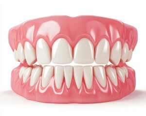 Obraz premium Model featuring isolated human teeth with gums on a transparent background
