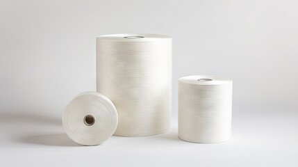 High-strength polyester threads on bobbins used in water-resistant products
