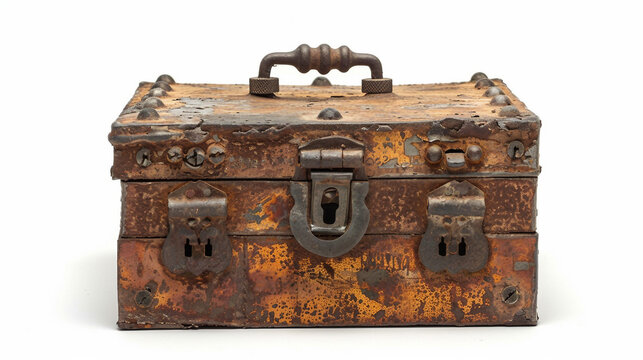 Antique Safe Showing Rusted Hinges on white background.PNG