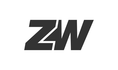 Fototapeta premium ZW Techno Editable Font Logo For Corporate Branding. Bold, Futuristic Design With Unique Typographic Ideas. Minimal Custom Type And Dynamic Letter