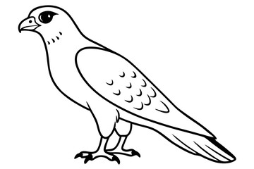 buzzard silhouette line art vector illustration with a white background