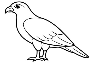 buzzard silhouette line art vector illustration with a white background