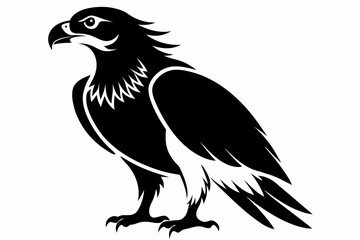 buzzard silhouette line art vector illustration with a white background