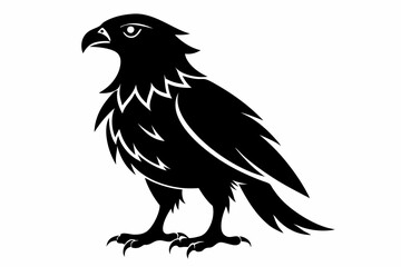 buzzard silhouette line art vector illustration with a white background
