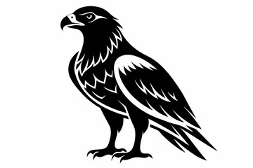 Fototapeta premium buzzard silhouette line art vector illustration with a white background