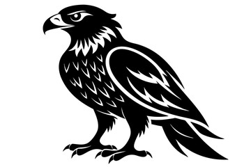 Fototapeta premium buzzard silhouette line art vector illustration with a white background