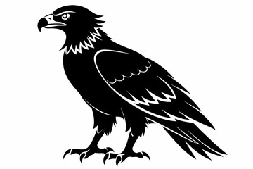 buzzard silhouette line art vector illustration with a white background
