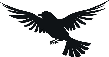 Obraz premium Flying Sparrow silhouette illustration