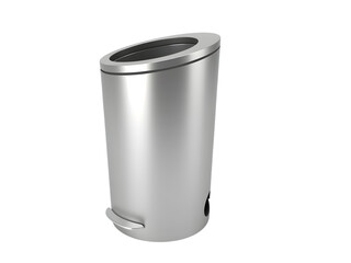 Modern Stainless Steel Waste Bin for Public Spaces transparent background