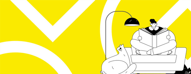 Home indoor character scene flat vector concept operation hand drawn illustration
