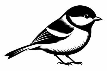 cormorant silhouette line art vector illustration with a white background