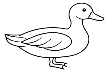 duck silhouette line art vector illustration with a white background