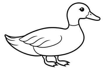 duck silhouette line art vector illustration with a white background