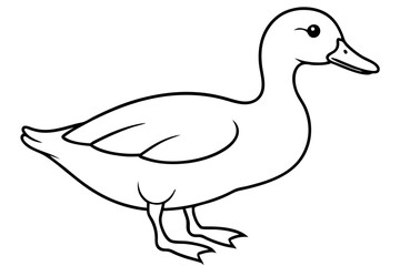 duck silhouette line art vector illustration with a white background