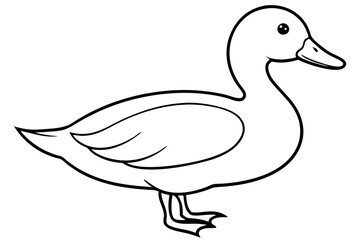 duck silhouette line art vector illustration with a white background