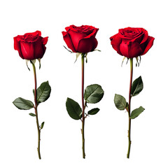  Three red roses