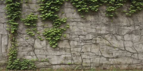 Naklejka premium Grey plaster facade house wall with dark cracks