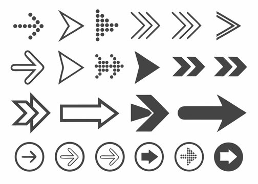 Collection of Diverse Arrow Icons Directions, Navigation, and Guidance