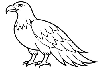 Fototapeta premium eagle silhouette line art vector illustration with a white background