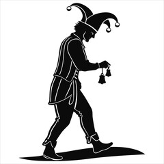 silhouette April fool white background