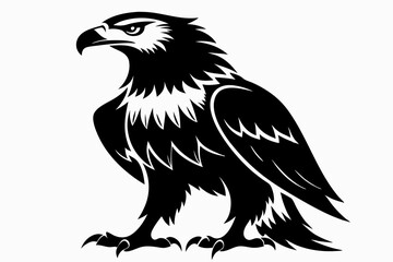eagle silhouette line art vector illustration with a white background