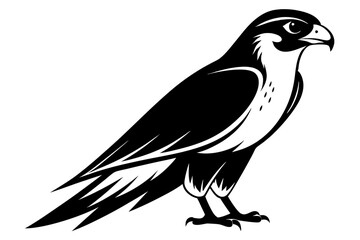 Fototapeta premium falcon silhouette line art vector illustration with a white background