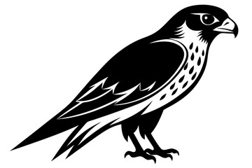 falcon silhouette line art vector illustration with a white background