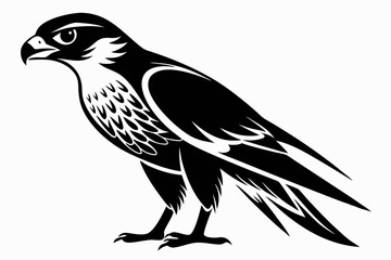 Fototapeta premium falcon silhouette line art vector illustration with a white background