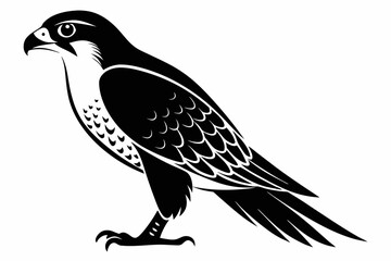 Obraz premium falcon silhouette line art vector illustration with a white background