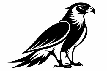 Fototapeta premium falcon silhouette line art vector illustration with a white background