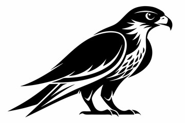 Obraz premium falcon silhouette line art vector illustration with a white background