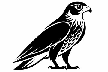 Obraz premium falcon silhouette line art vector illustration with a white background