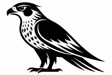 falcon silhouette line art vector illustration with a white background