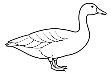 goose silhouette line art vector illustration with a white background