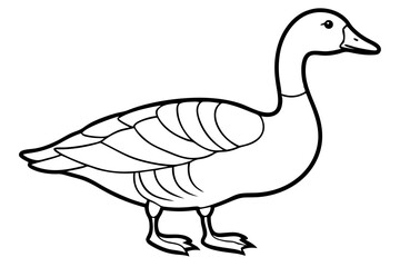 goose silhouette line art vector illustration with a white background