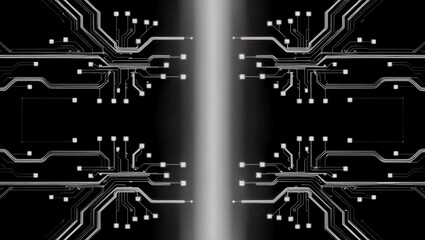 Fototapeta premium Abstract Black and White Circuit Board Pattern