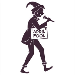 silhouette April fool white background