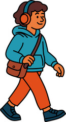 Cartoon vector illustration of a boy baseball player character with a bat and helmet