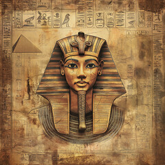 Illustrated tapestry of ancient Egypt