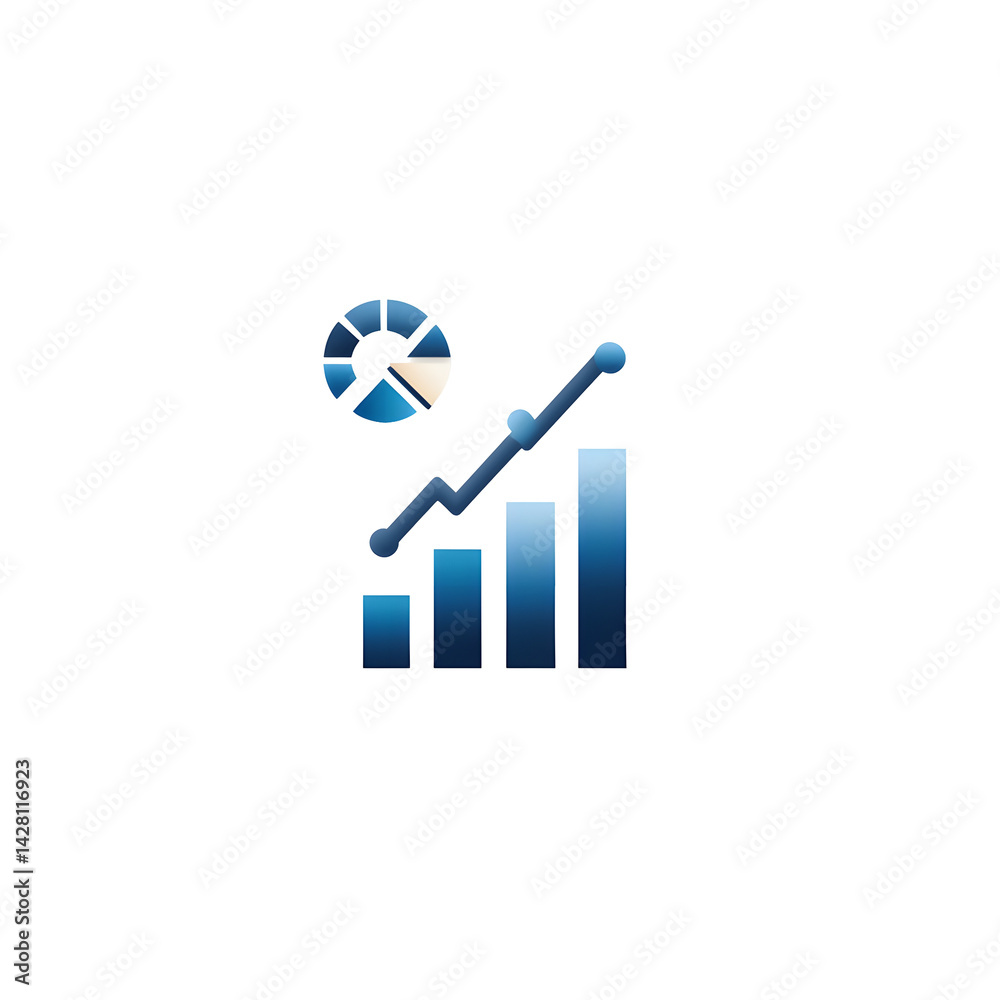 Poster a collection of icons representing statistical data analysis tools including graphs charts and diagr
