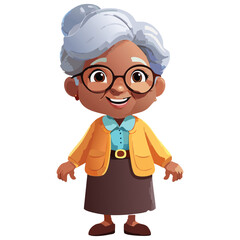 Grandmother cartoon 3d character